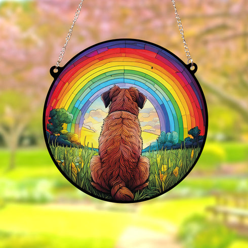 Border Terrier Rainbow Bridge Stained Glass Effect Suncatcher